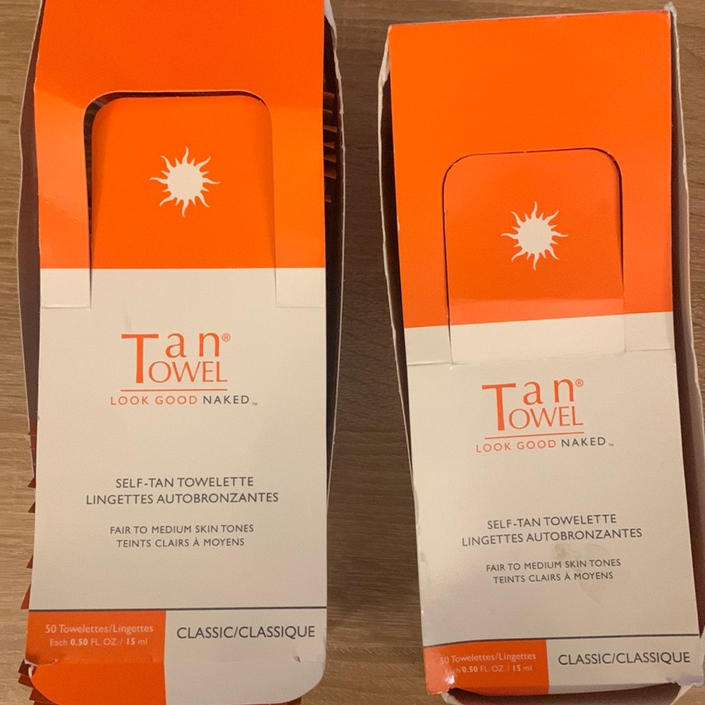 Tan Towel - 80 single self tan towelette for fair to medium skin tones
